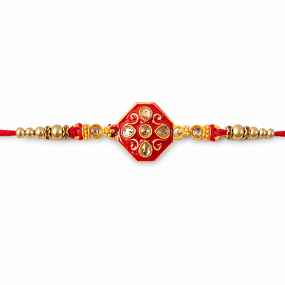 Premium Floral Stone Studded Premium Designer Rakhi for Brother