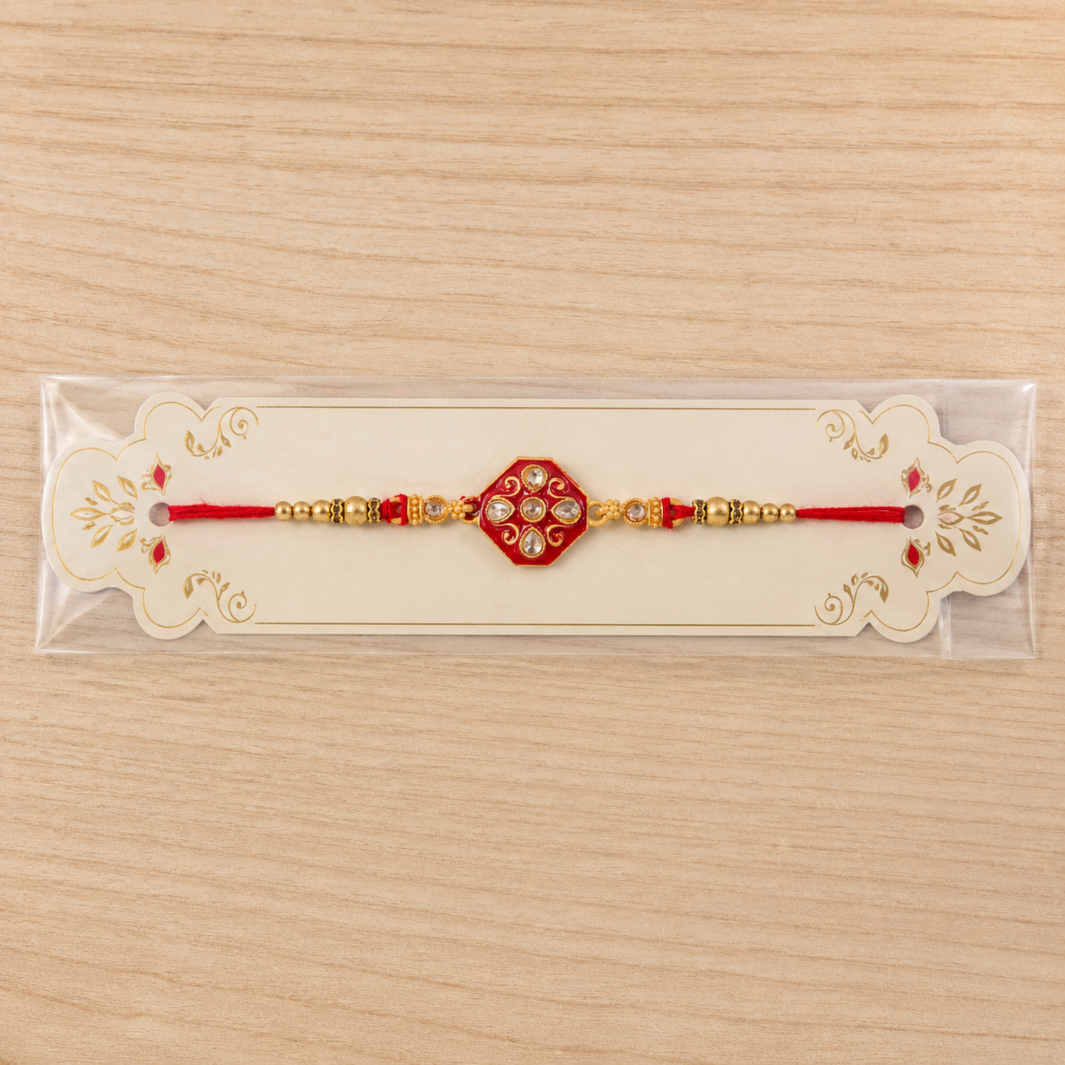 Premium Floral Stone Studded Premium Designer Rakhi for Brother