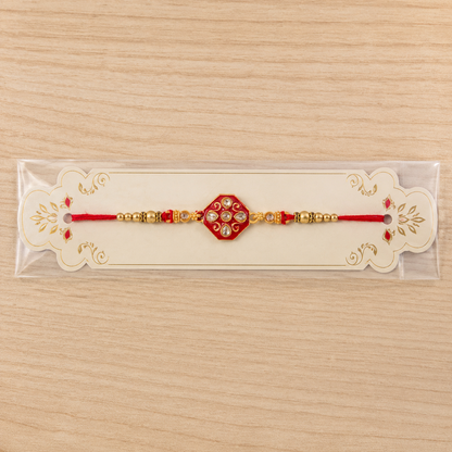 Premium Floral Stone Studded Premium Designer Rakhi for Brother