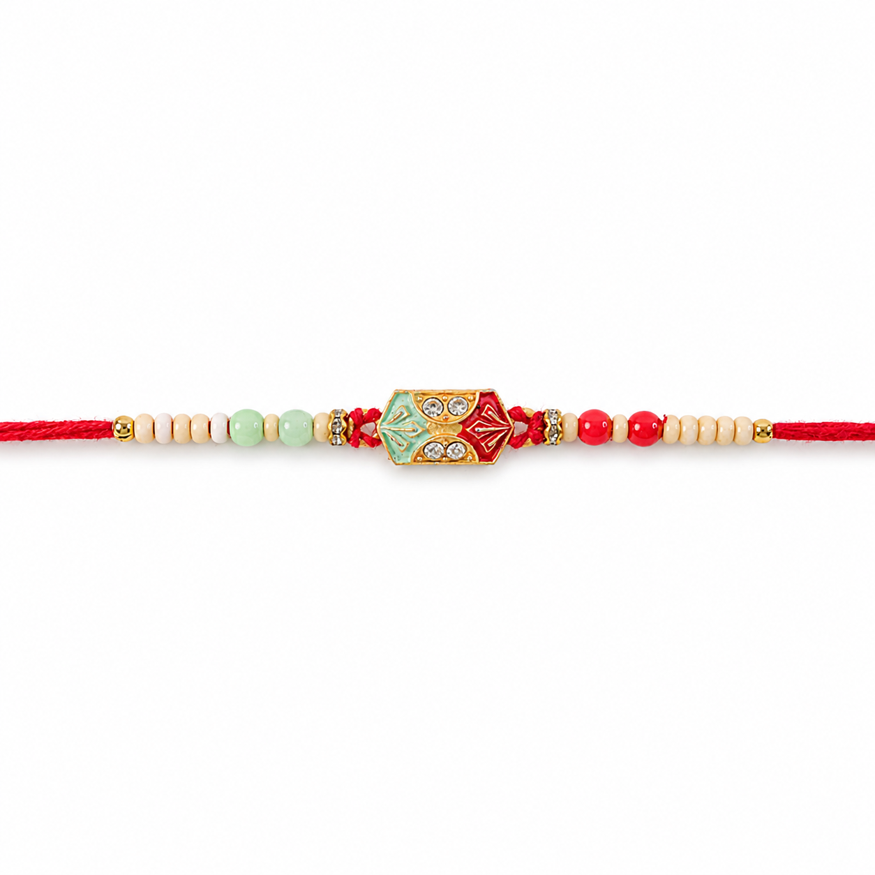 Minimal Beaded Thread Premium Designer Traditional Rakhi for Brother