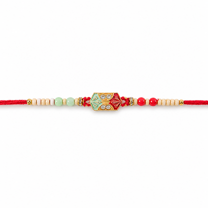 Minimal Beaded Thread Premium Designer Traditional Rakhi for Brother