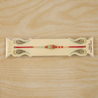 Minimal Beaded Thread Premium Designer Traditional Rakhi for Brother