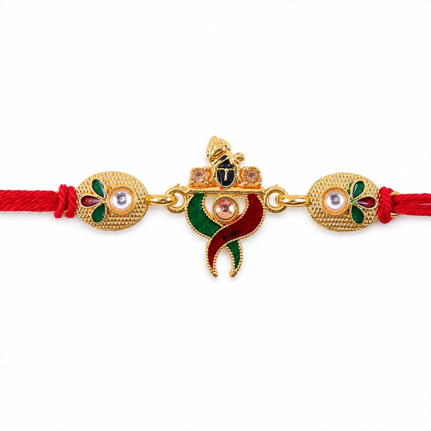 Designer Pair Kundan Beads Rakhi for Brother Bhai Raksha Bandhan Festival Special Gift