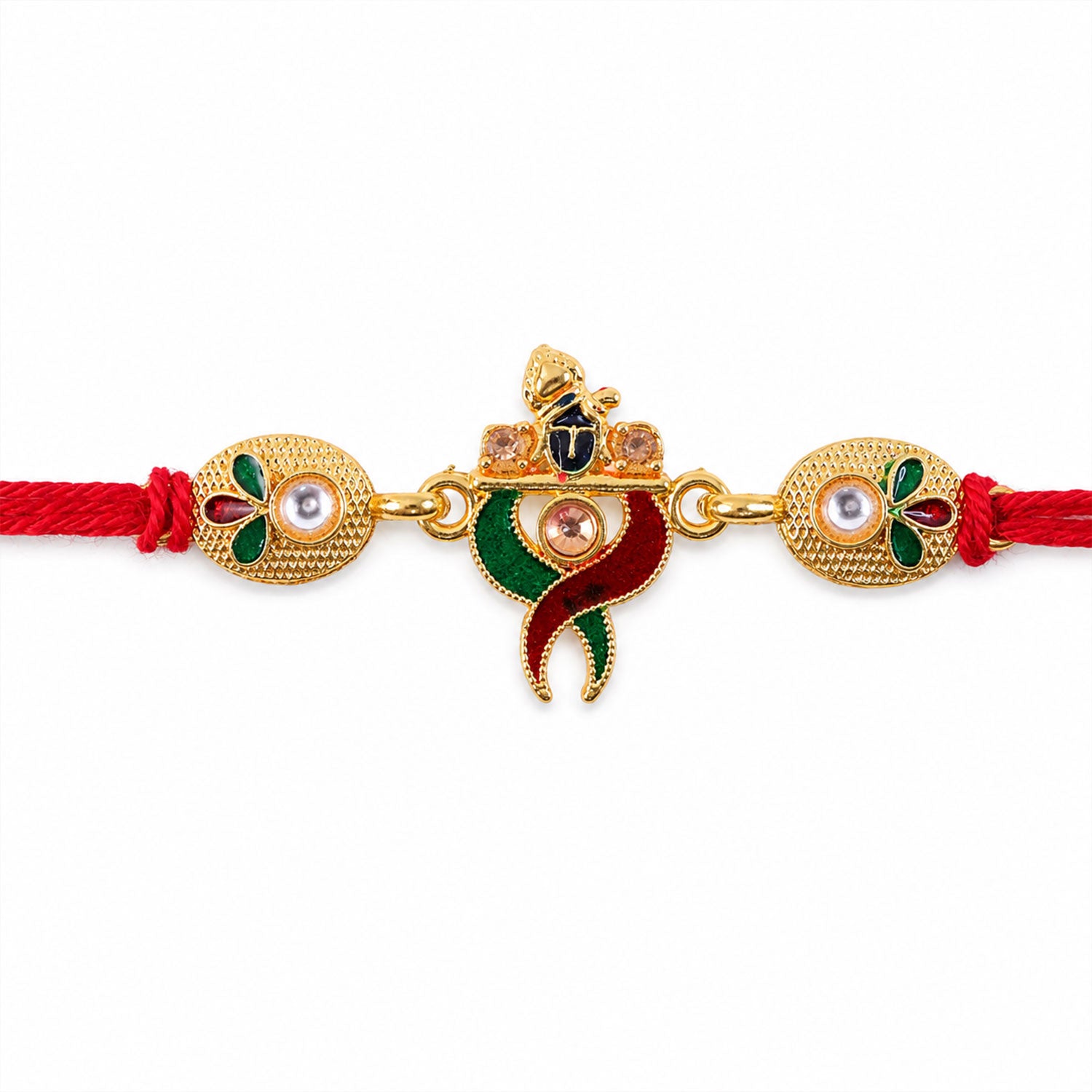 Designer Pair Kundan Beads Rakhi for Brother Bhai Raksha Bandhan Festival Special Gift
