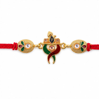 Designer Pair Kundan Beads Rakhi for Brother Bhai Raksha Bandhan Festival Special Gift