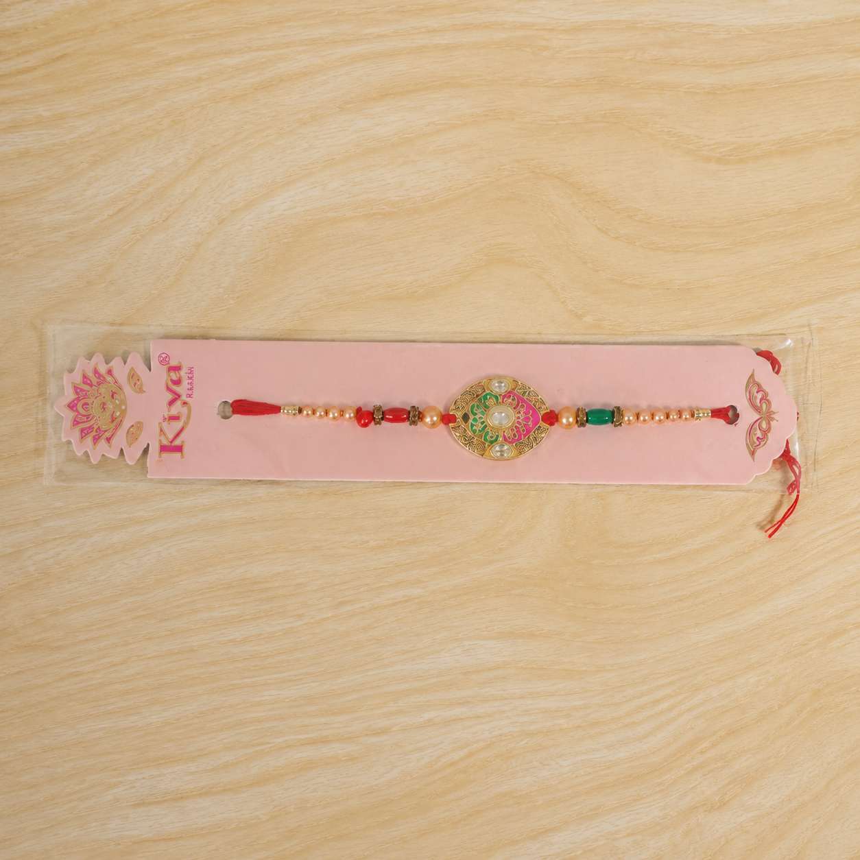 Premium Floral Round Beaded Designer Traditional Rakhi for Brother