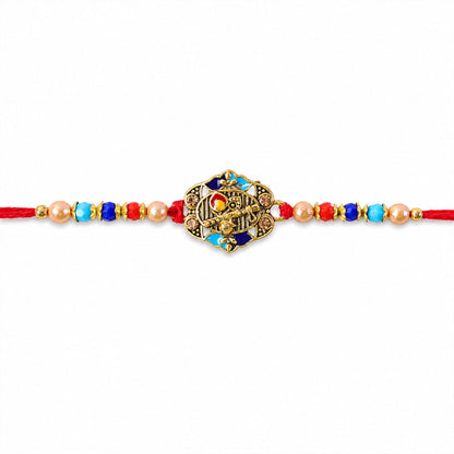 Royal Kundan Multicolor Rakhi for Brother Bhai Raksha Bandhan Festival Special Gift