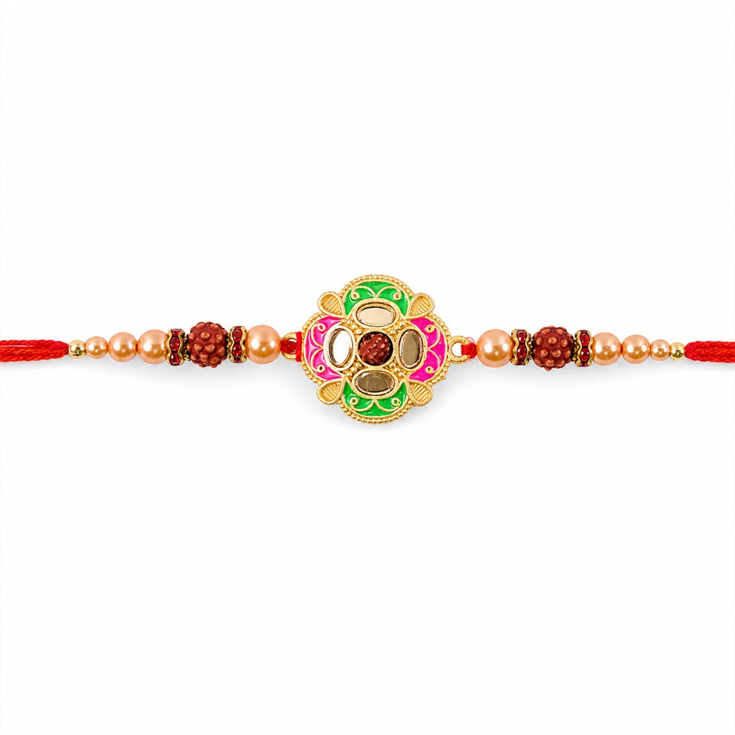 Premium Floral Stone Studded Designer Premium Traditional Rakhi for Brother