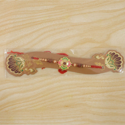Premium Floral Stone Studded Designer Premium Traditional Rakhi for Brother