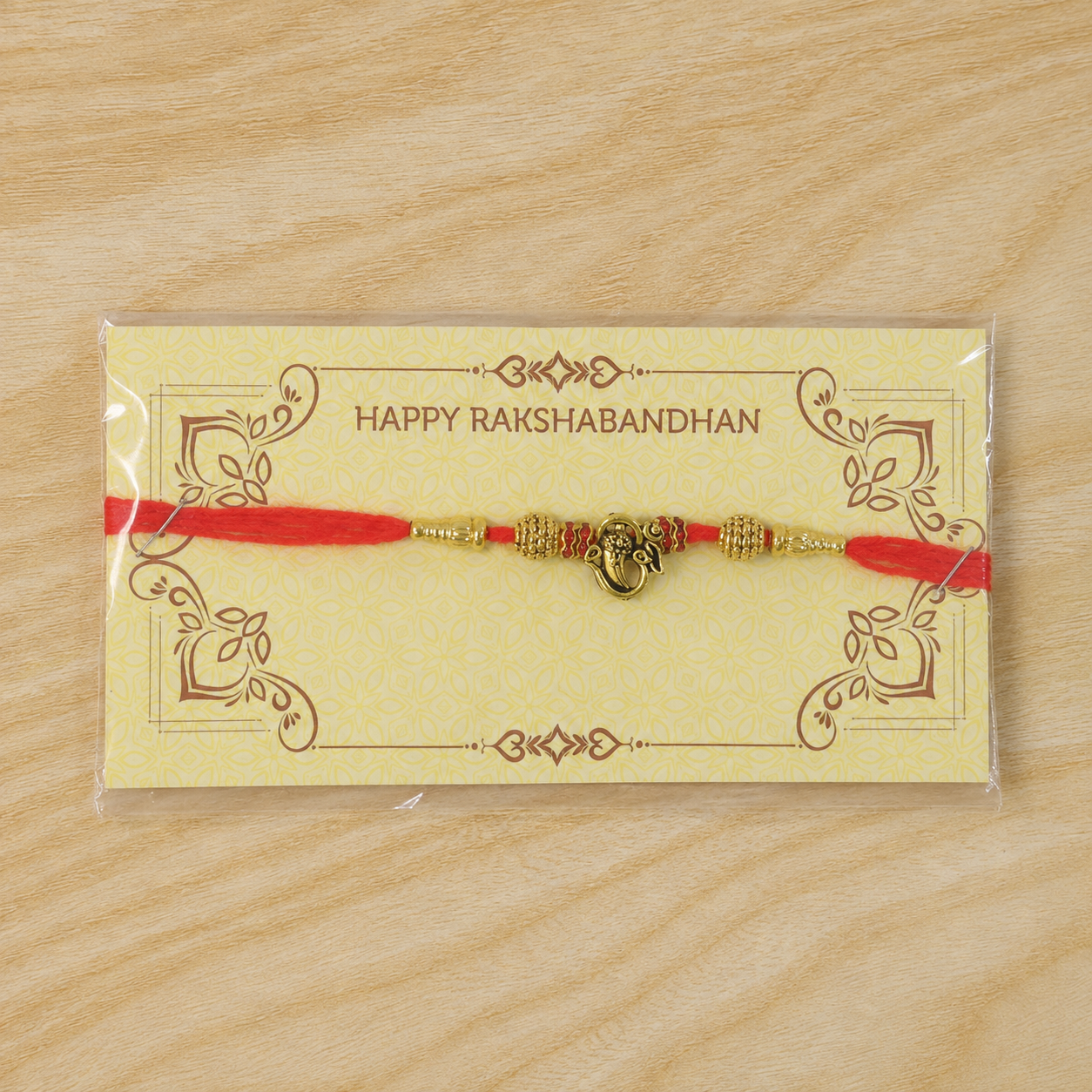 Traditional Ganesha Charm Beaded Premium Designer Rakhi for Brother