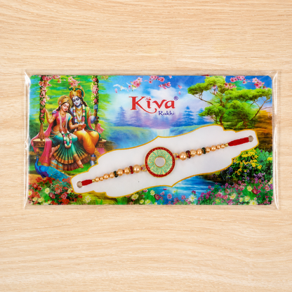 Premium Round Floral Medallion Designer Traditional Rakhi for Brother