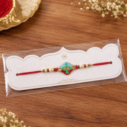 Premium Floral Swirl Beaded Designer Premium Traditional Rakhi for Brother