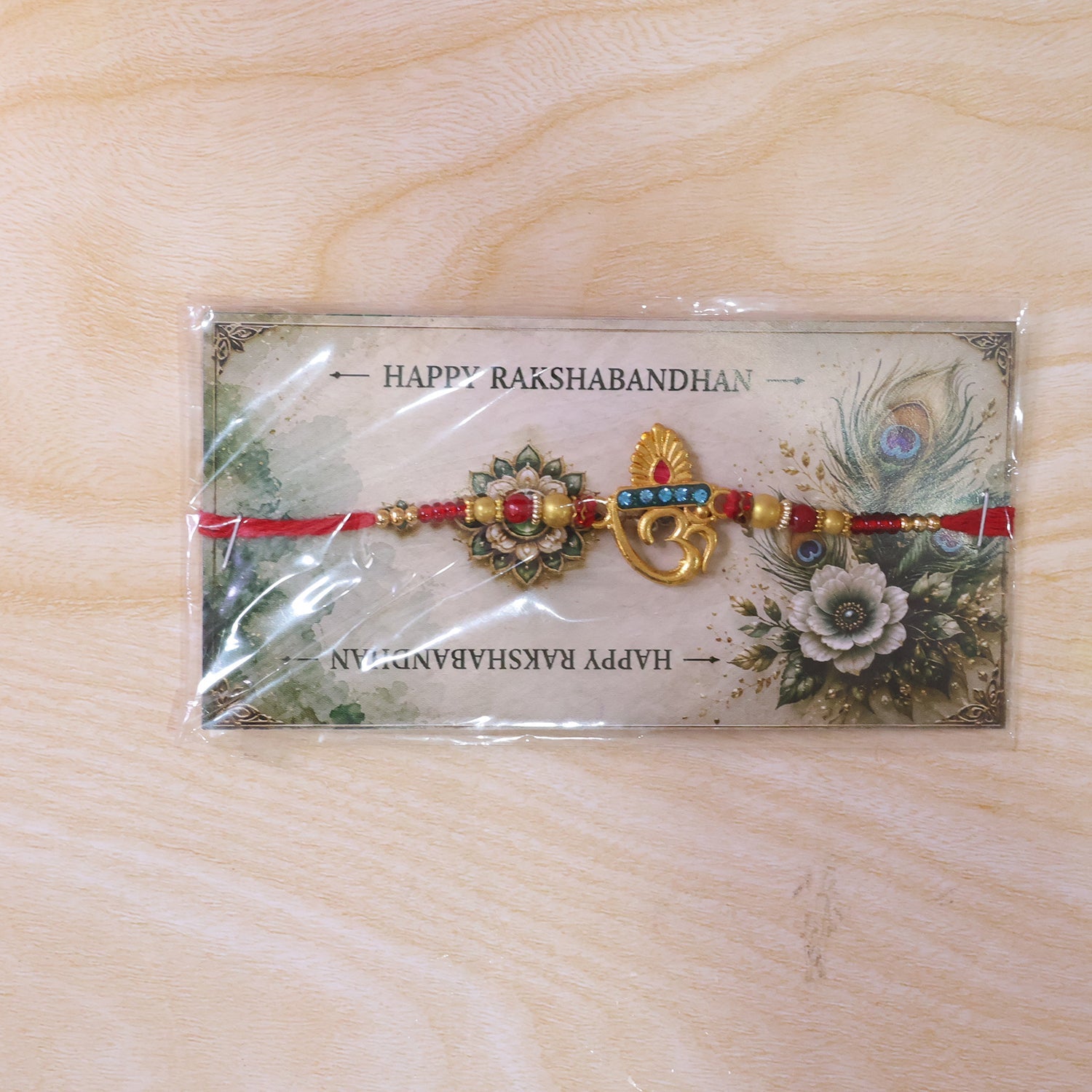 Om Ganesha Pearl Beads Rakhi for Brother Bhai Raksha Bandhan Festival Special Gift