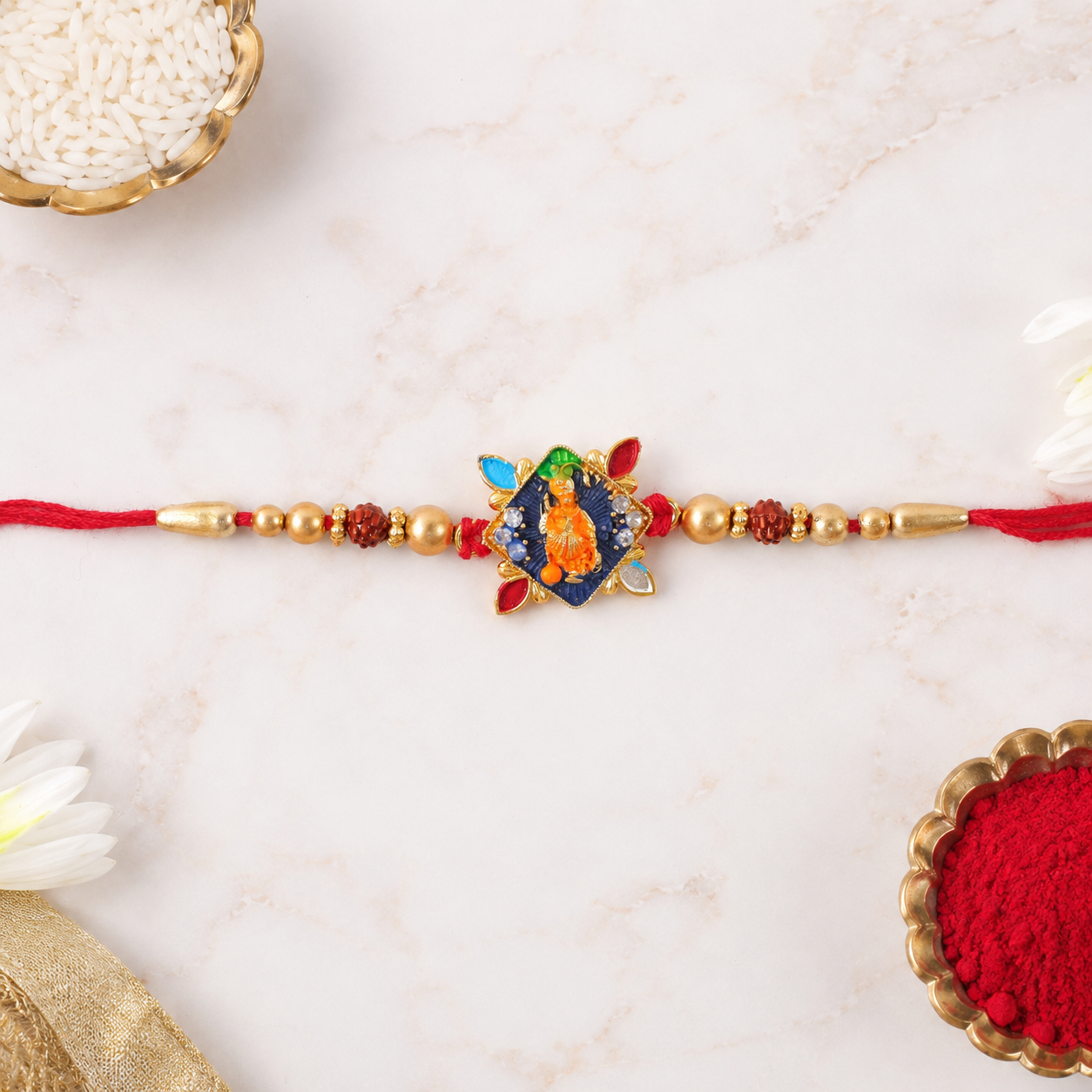 Hanuman ji Motif Stone Studded Premium Designer Rakhi for Brother