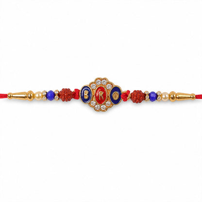 Bro Text Medallion Designer Premium Traditional Rakhi for Brother