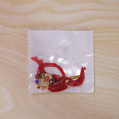 Bro Text Medallion Designer Premium Traditional Rakhi for Brother