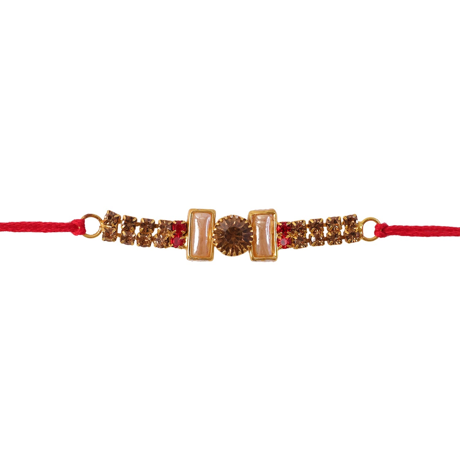 Gold Cylinder Bracelet Rakhi for Brother Bhai Raksha Bandhan Festival Special Gift