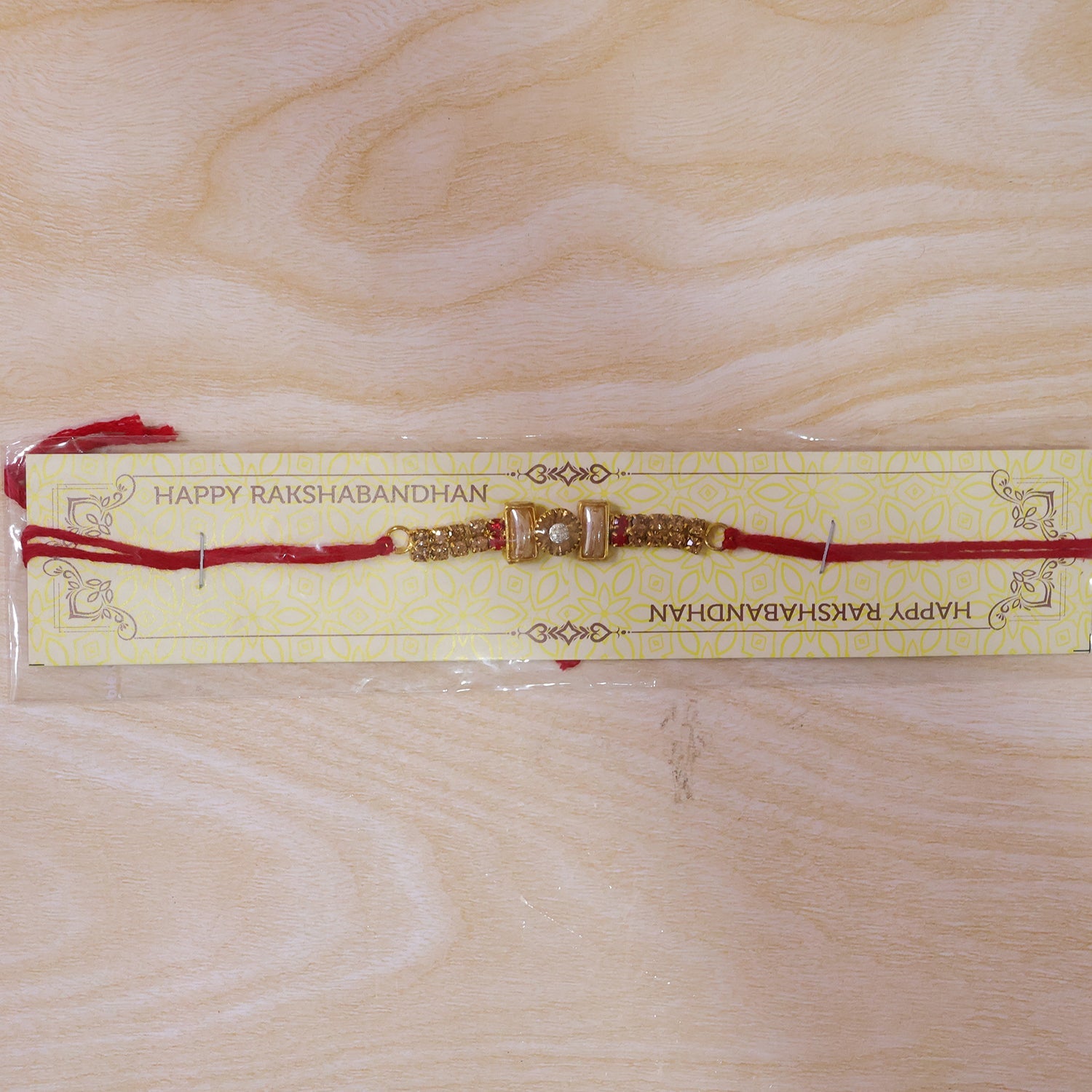Gold Cylinder Bracelet Rakhi for Brother Bhai Raksha Bandhan Festival Special Gift