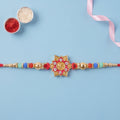 Stone Studded Rakhi – Floral Mandala Design for Brother