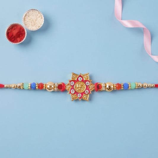 Colorful Floral Mandala Rakhi for Brother Bhai Raksha Bandhan Festival Special Gift