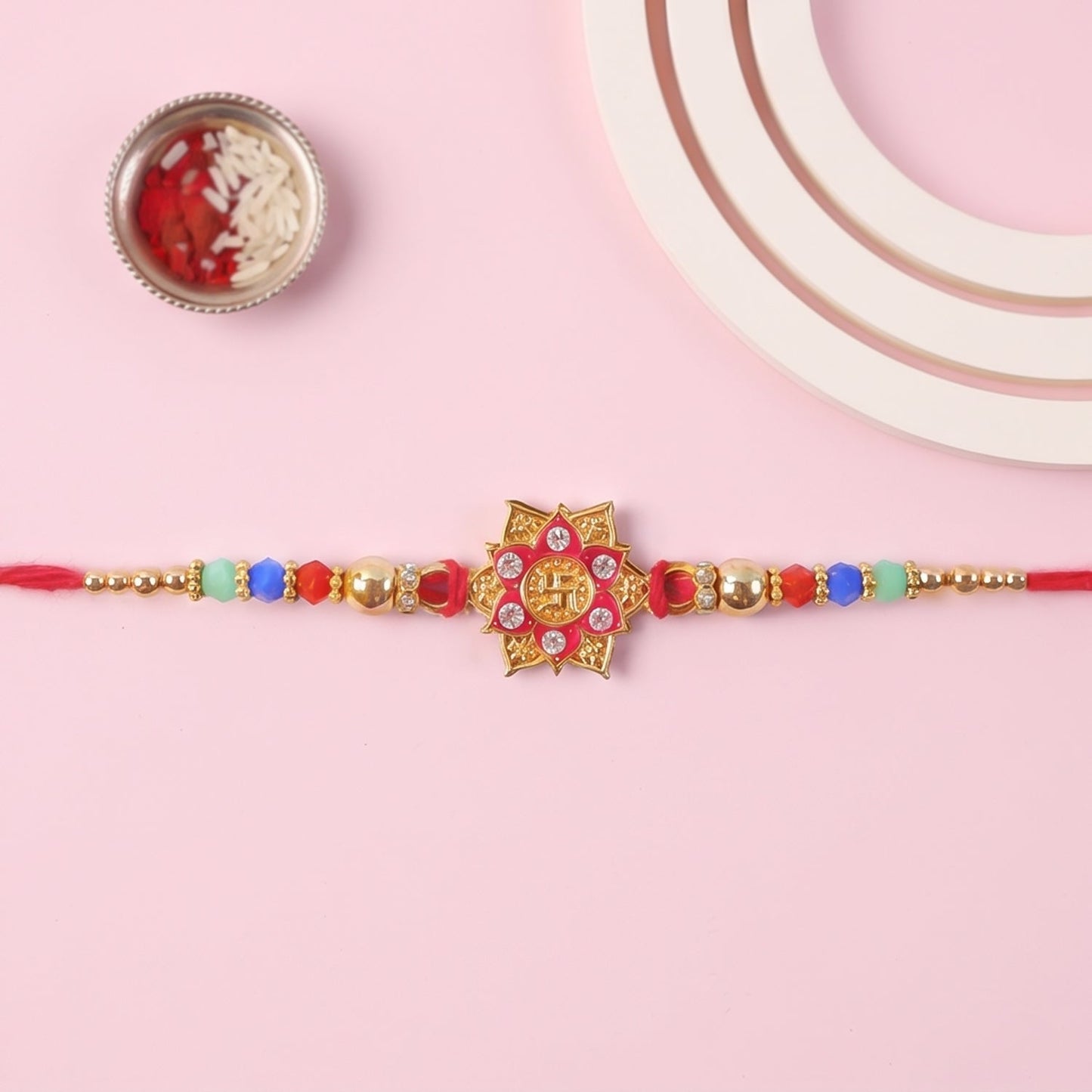 Colorful Floral Mandala Rakhi for Brother Bhai Raksha Bandhan Festival Special Gift