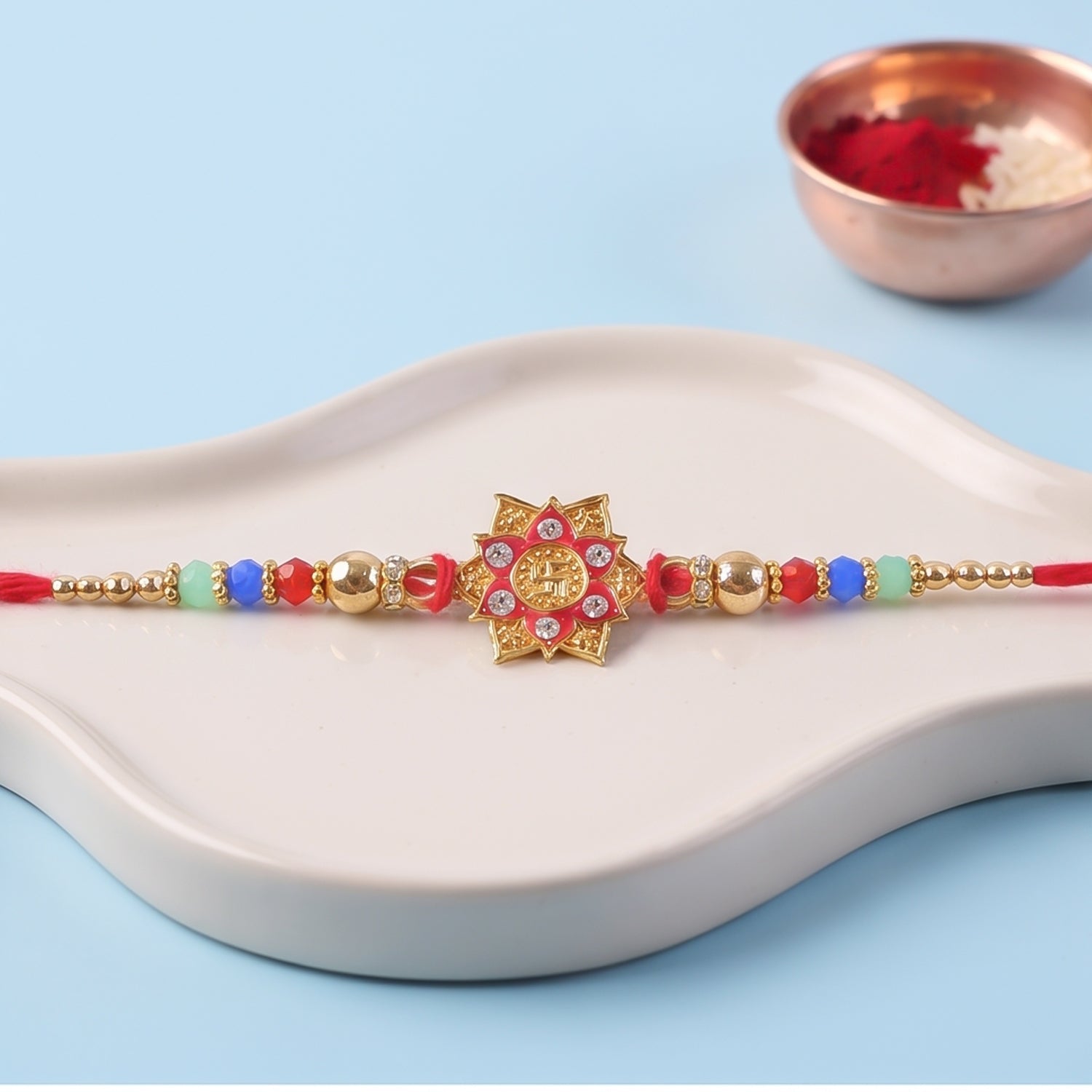 Colorful Floral Mandala Rakhi for Brother Bhai Raksha Bandhan Festival Special Gift