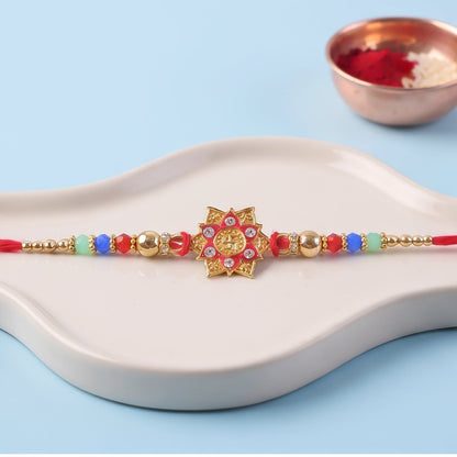 Colorful Floral Mandala Rakhi for Brother Bhai Raksha Bandhan Festival Special Gift
