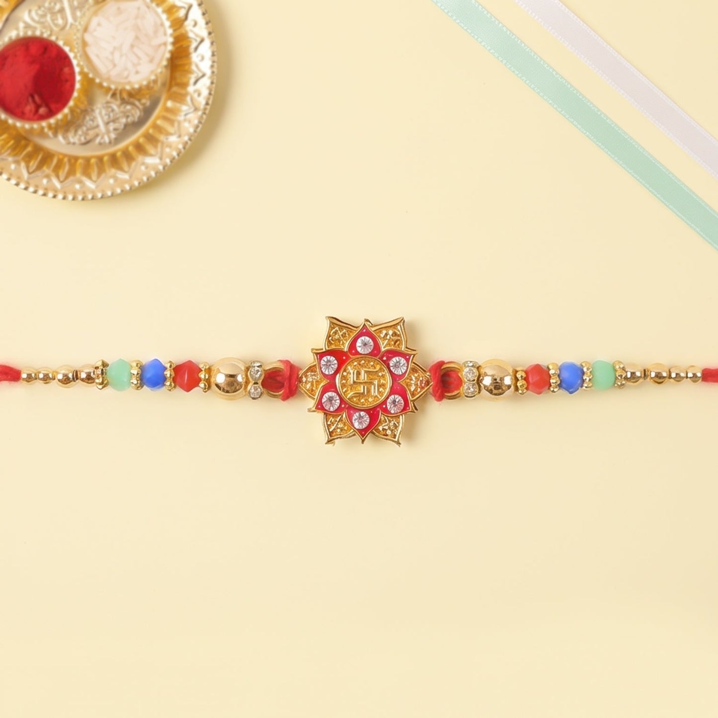 Colorful Floral Mandala Rakhi for Brother Bhai Raksha Bandhan Festival Special Gift