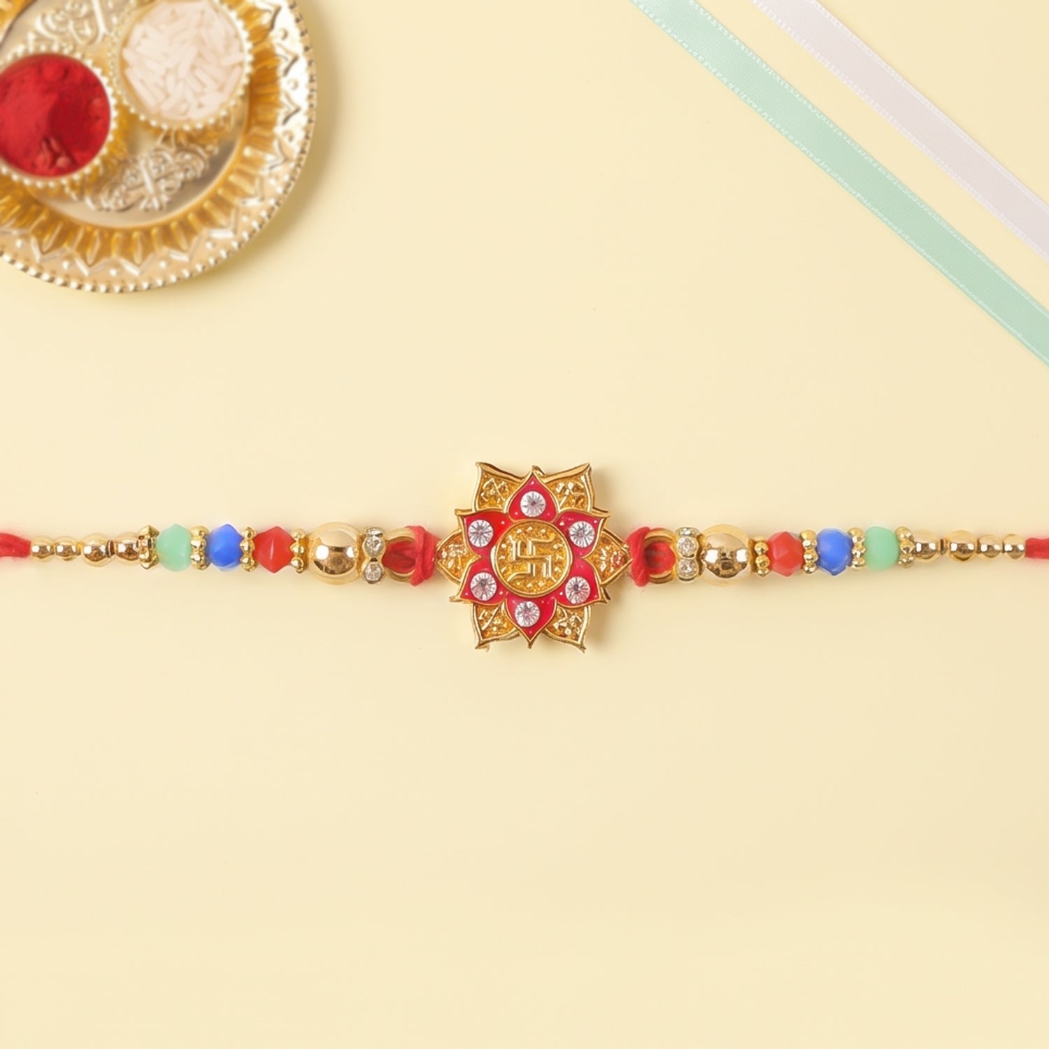 Colorful Floral Mandala Rakhi for Brother Bhai Raksha Bandhan Festival Special Gift