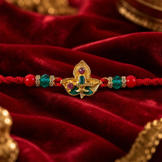Om Ganesha Multicolor Rakhi for Brother Bhai Raksha Bandhan Festival Special Gift