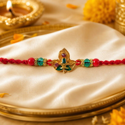 Om Ganesha Multicolor Rakhi for Brother Bhai Raksha Bandhan Festival Special Gift