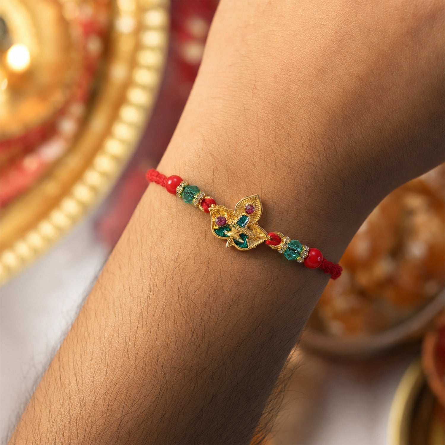 Om Ganesha Multicolor Rakhi for Brother Bhai Raksha Bandhan Festival Special Gift