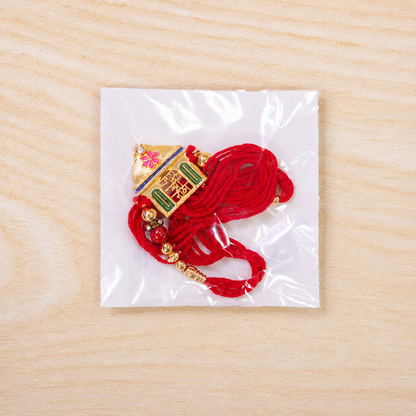 Jay Shree Ram Temple Motif Beaded Designer Premium Traditional Rakhi for Brother