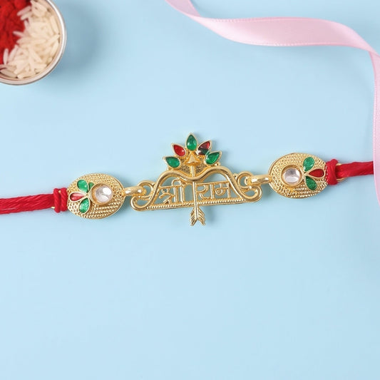 Shree Ram Floral Charm Rakhi for Brother Bhai Raksha Bandhan Festival Special Gift