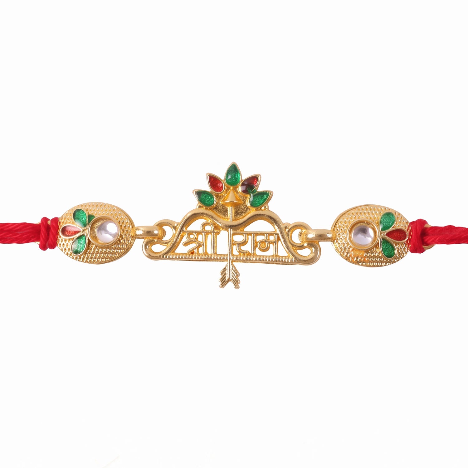 Shree Ram Floral Charm Rakhi for Brother Bhai Raksha Bandhan Festival Special Gift