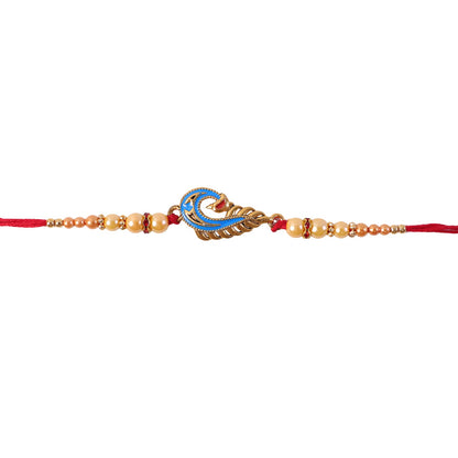 Blue Peacock Meenakari Rakhi for Brother Bhai Raksha Bandhan Festival Special Gift