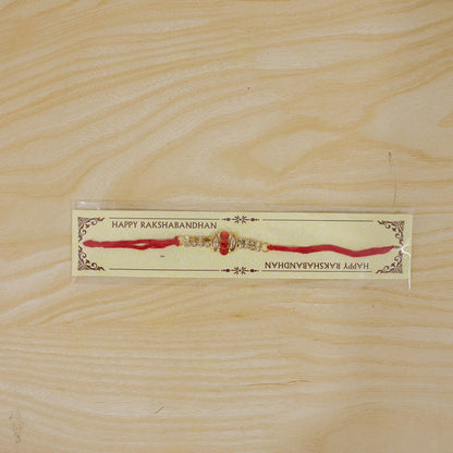 Oval Stone Studded Bar Premium Designer Traditional Rakhi for Brother