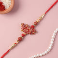 Ganesha Rakhi for Brother – Red Beads Charm Raksha Bandhan Gift