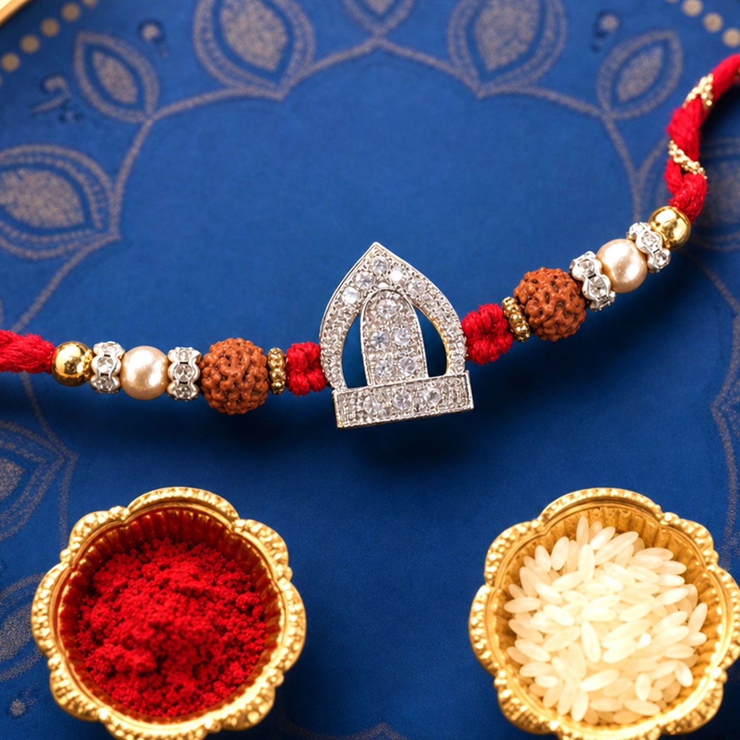 Temple Arch Beaded Designer Premium Traditional Rakhi for Brother