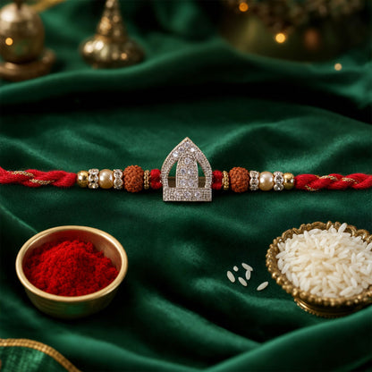 Temple Arch Beaded Designer Premium Traditional Rakhi for Brother