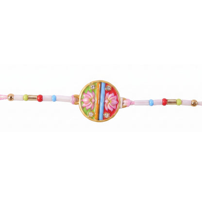 Colorful Disc Pastel Beads Rakhi for Brother Bhai Raksha Bandhan Festival Special Gift