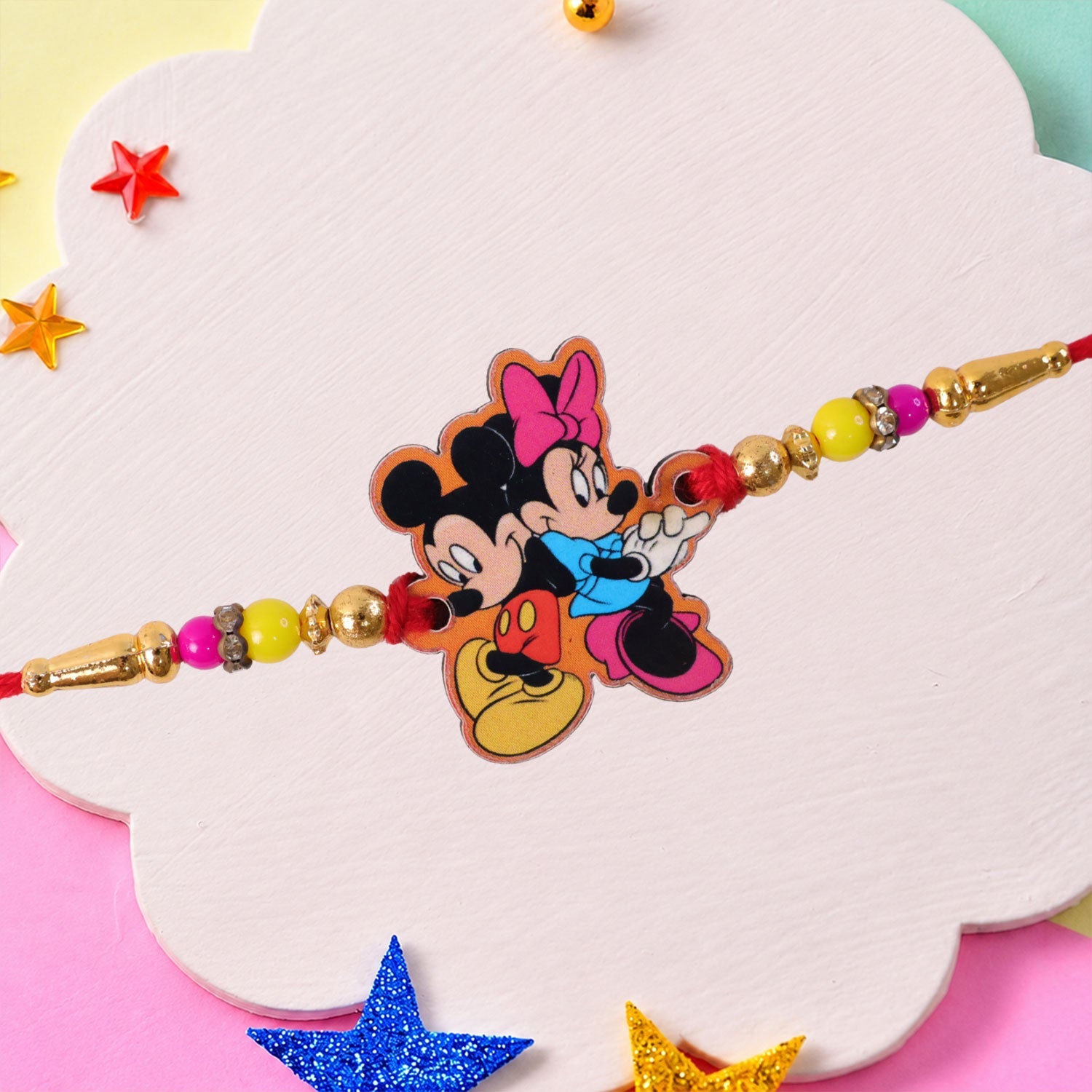 Cartoon Mouse Kids Beaded Premium Designer Traditional Rakhi for Brother
