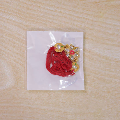 Floral Stone Studded Designer Premium Traditional Rakhi for Brother
