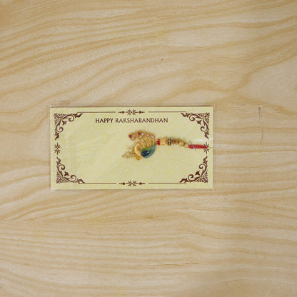 Peacock Lumba Hanging Designer Premium Traditional Rakhi for Raksha bandhan