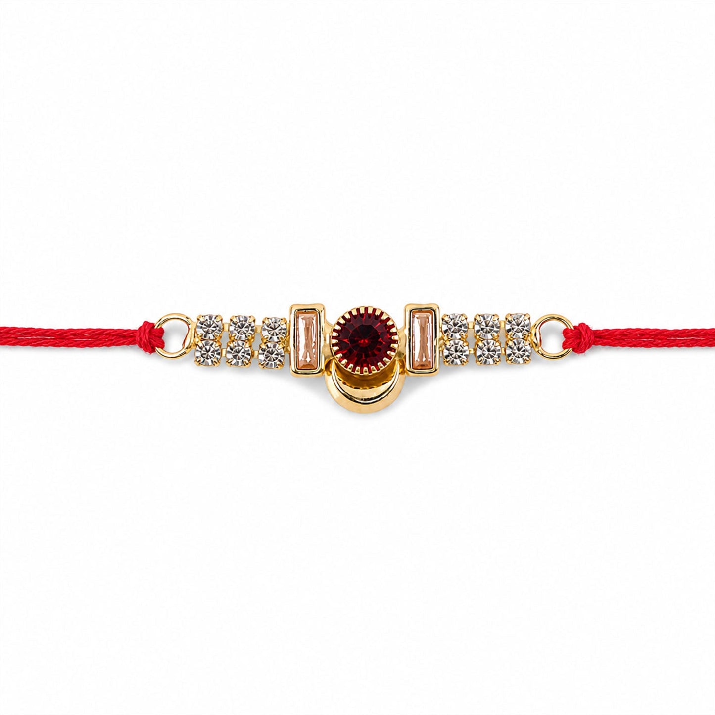 Stone Bar Charm Designer Premium Traditional Rakhi for Brother