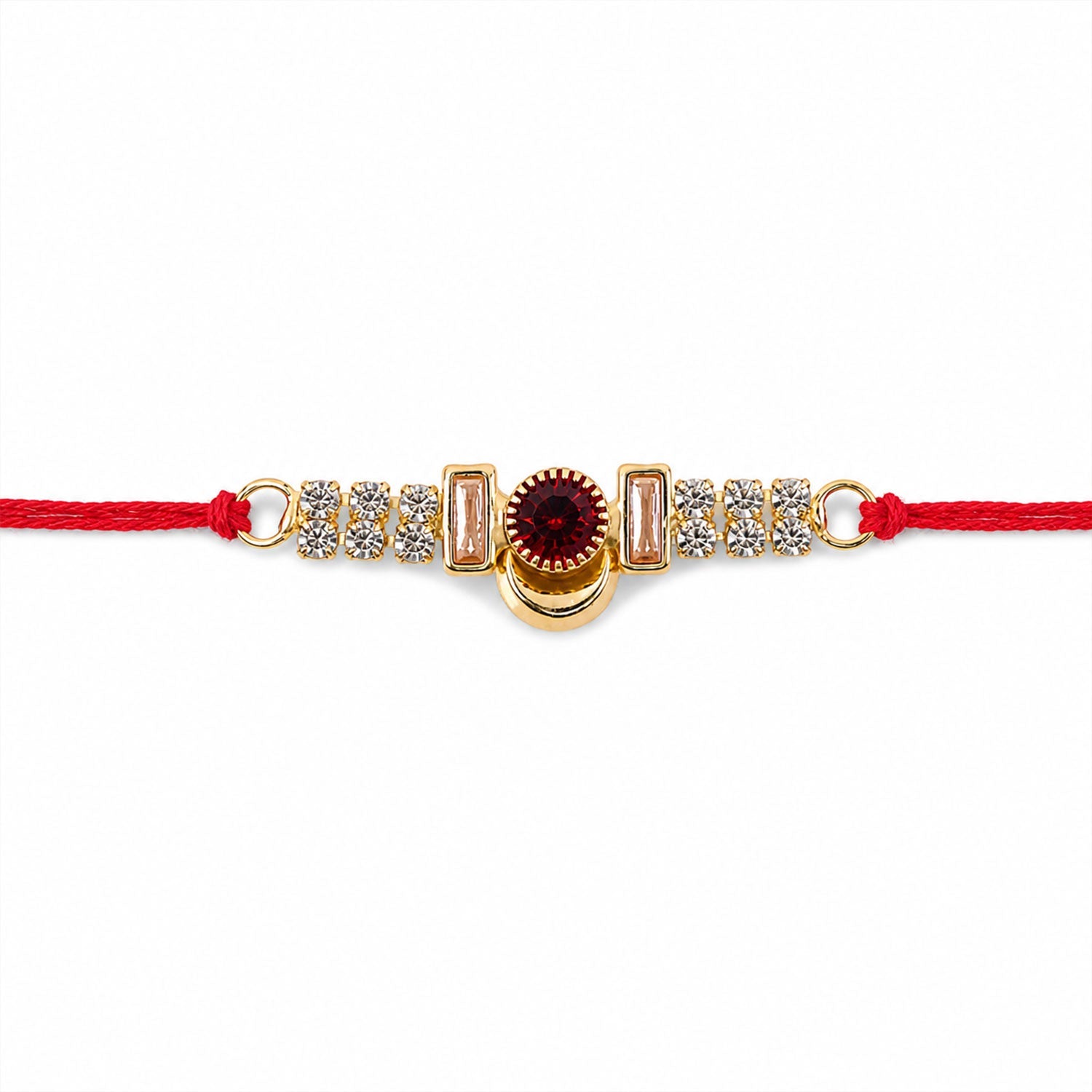 Stone Bar Charm Designer Premium Traditional Rakhi for Brother