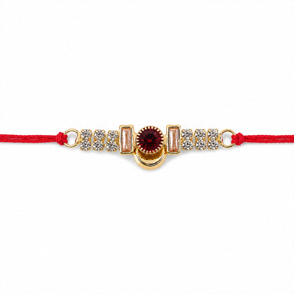 Stone Bar Charm Designer Premium Traditional Rakhi for Brother
