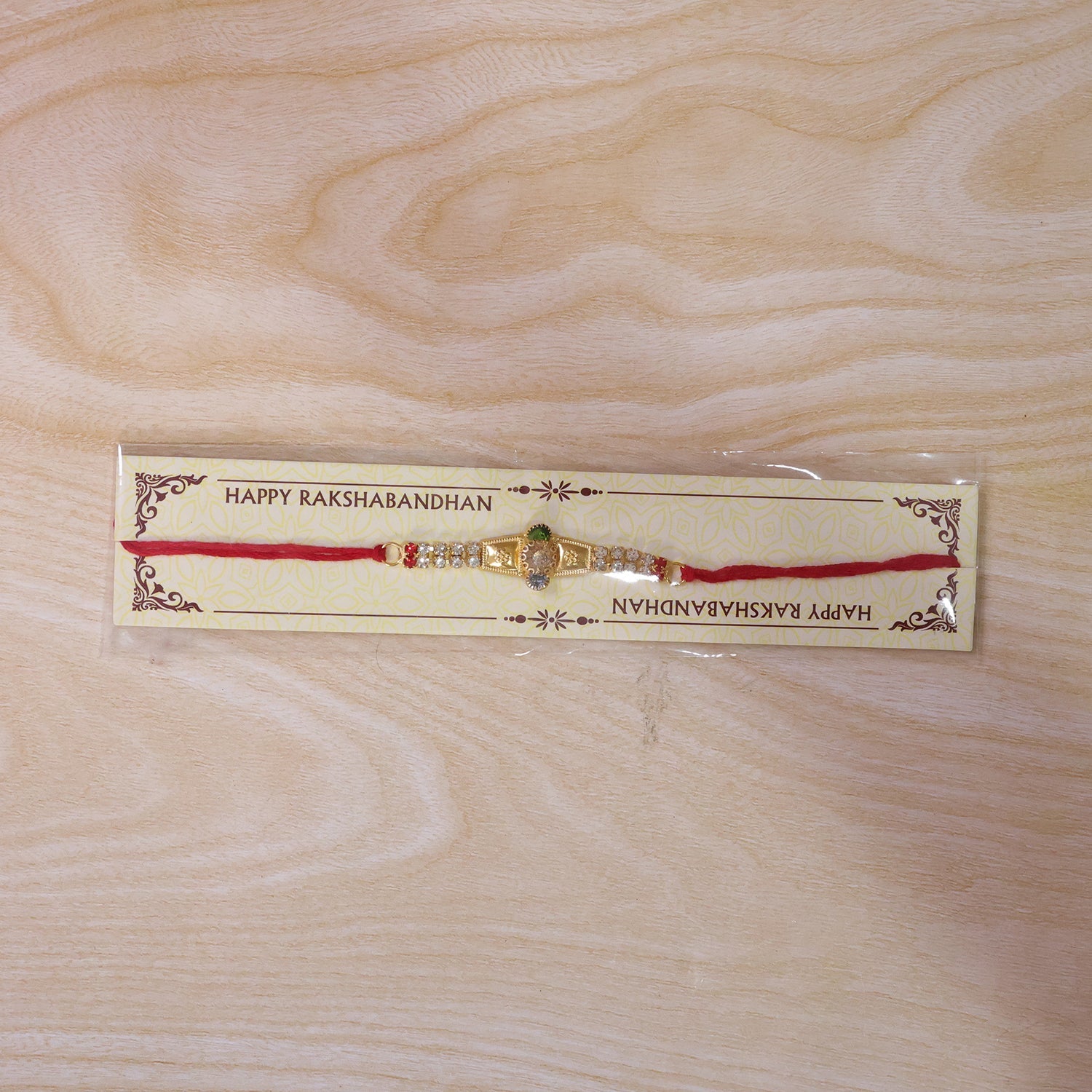 Golden Kundan Bracelet Rakhi for Brother Bhai Raksha Bandhan Festival Special Gift