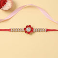 Red Flower Pearl Bracelet Rakhi – For Brother