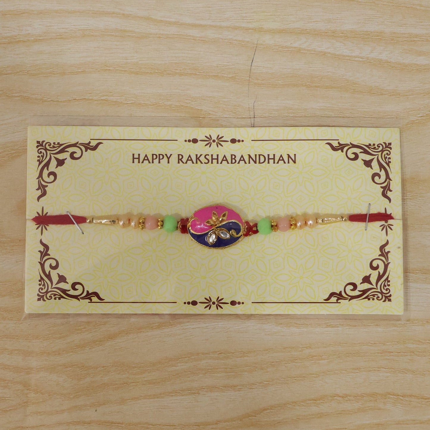 Pink Peacock Meenakari Rakhi for Brother Bhai Raksha Bandhan Festival Special Gift